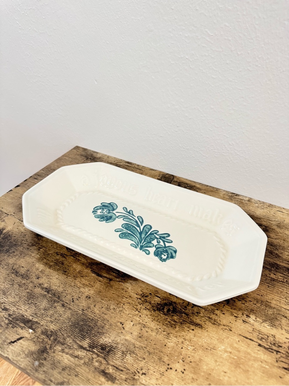 Pfaltzgraff Ceramic Serving Tray | Teal Floral | USA - Picture 7 of 10